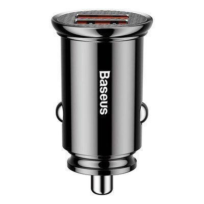 Авто. зарядний пристрій Baseus Circular Plastic QC 3.0 30W 2USB (CCALL-YD02) біле 82316 фото