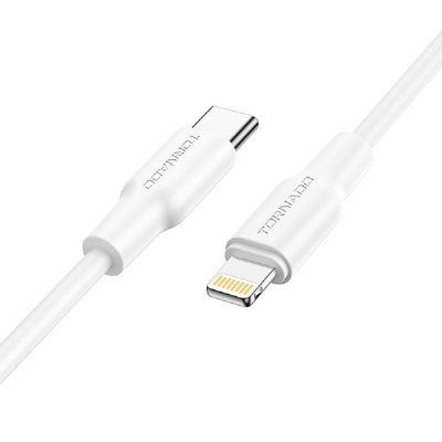 Кабель передачи данных Tornado TX12 Type-C to apple lightning 1000mm белый 57488 фото