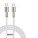 Кабель передачі даних Senteo SM-03 60W Iron Series braided data cable USB-C to USB-C (Type-C to Type-C Cable) 1M White 64264 фото