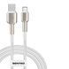 Кабель передачі даних Senteo SM-03 Iron Series braided data cable USB-A to USB-C (USB-A to Type-C Cable) 3A/15W 1M White 64260 фото