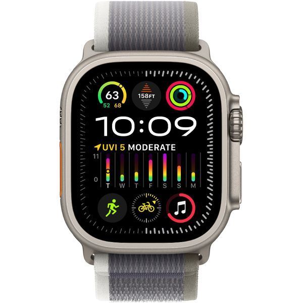 Смарт годинник Apple Watch Ultra 2 GPS + Cellular 49mm Titanium Case with Green/Gray Trail Loop - M/L (MRF43/MRFP3) 62068 фото
