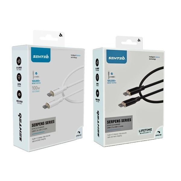 Кабель передачі даних Senteo SL-01 Silicone 100W Type-C до Type-C 1000mm White 64171 фото