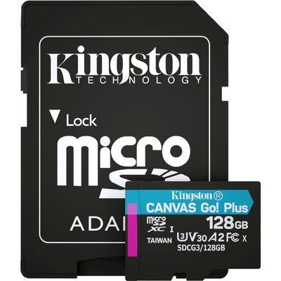Картка пам`яті Kingston MicroSDXC 128GB Canvas Go! Plus Class 10 UHS-I U3 V30 A2 + SD-адаптер (SDCG3/128GB) 48231 фото