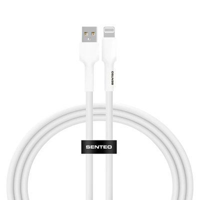 Кабель передачі даних Senteo SL-03 Soft Silicone USB-A до Lightning 1000mm White 64902 фото