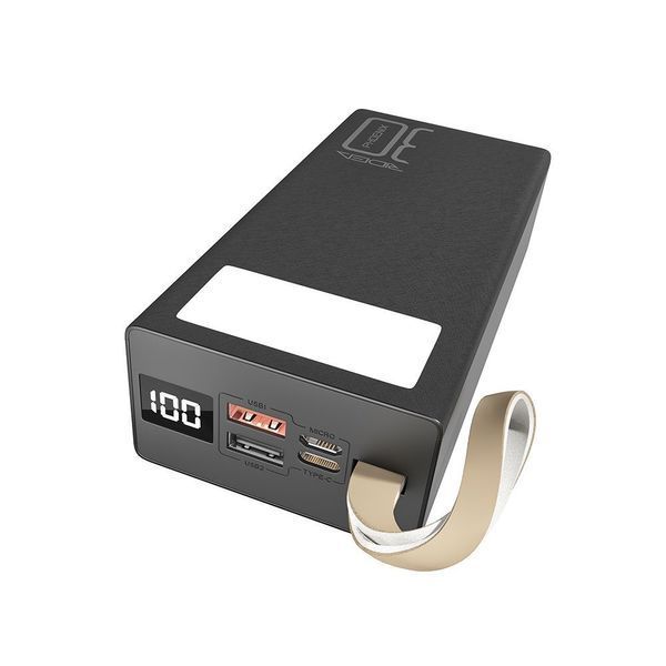 Внешний акумулятор (Power Bank) Ridea RP-D30L+ Phoenix30+ PD/QC 3.0 20W digital display + lamp 30000 mAh Black 68374 фото