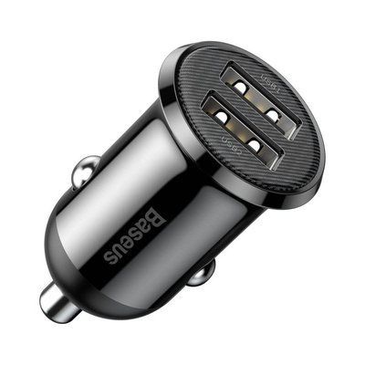 Авто. зарядное устройство Baseus (CCALLP-01) Grain Pro 4.8A 2USB (black) 45416 фото