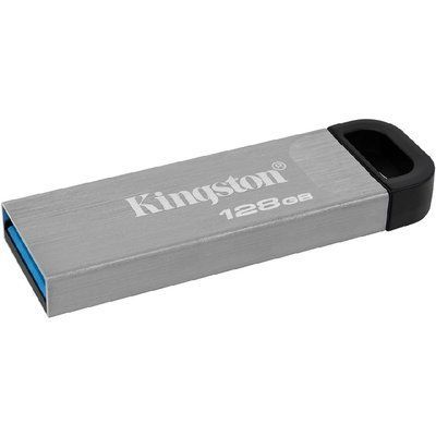 USB флеш-накопичувач Kingston DataTraveler Kyson 128GB USB 3.2 Silver/Black (DTKN/128GB) 49175 фото