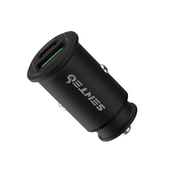 Авто. зарядний пристрій SENTEO Q-02 Ferro black (PD30W + QC3.0) (with Certificate CE) чорний 60256 фото