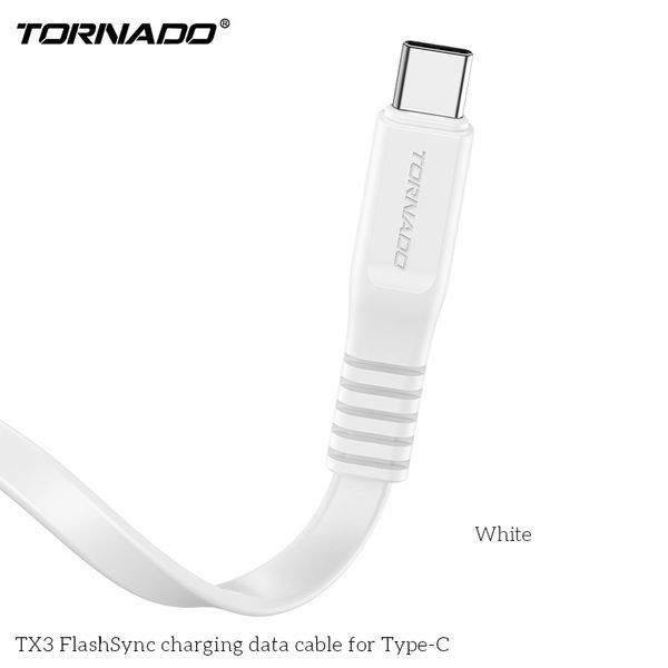 Кабель передачі даних Tornado TX3 Type-C 1m білий 43263 фото