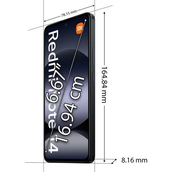Смартфон Xiaomi Redmi Note 14 8/256GB Midnight Black 00092 фото