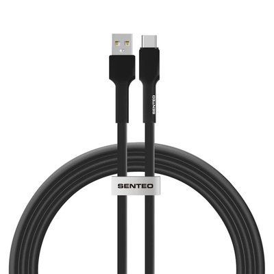 Кабель передачи данных Senteo SL-03 Soft Silicone USB-A до USB-C 2000mm Black 64896 фото
