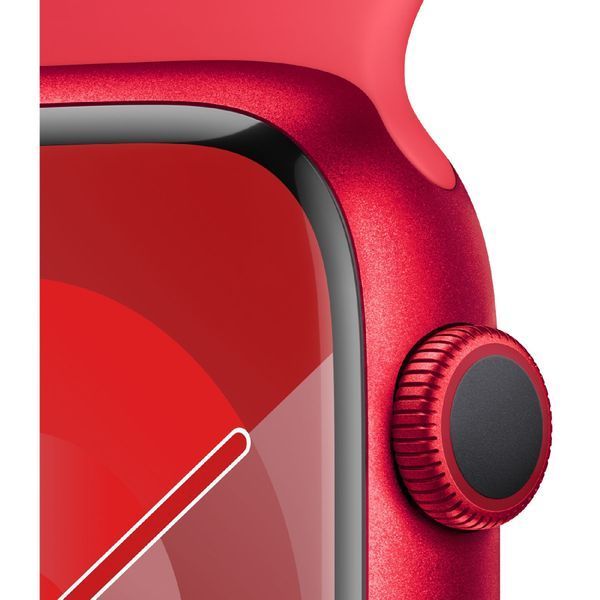 Смарт часы Apple Watch 9 Series 45mm Red Aluminium with Red Sport Band M/L (MRXK3) 62008 фото