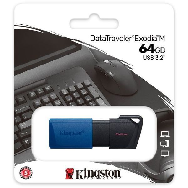 USB флеш-накопичувач Kingston DataTraveler Exodia M 64 ГБ Black/Blue (DTXM/64GB) 39425 фото