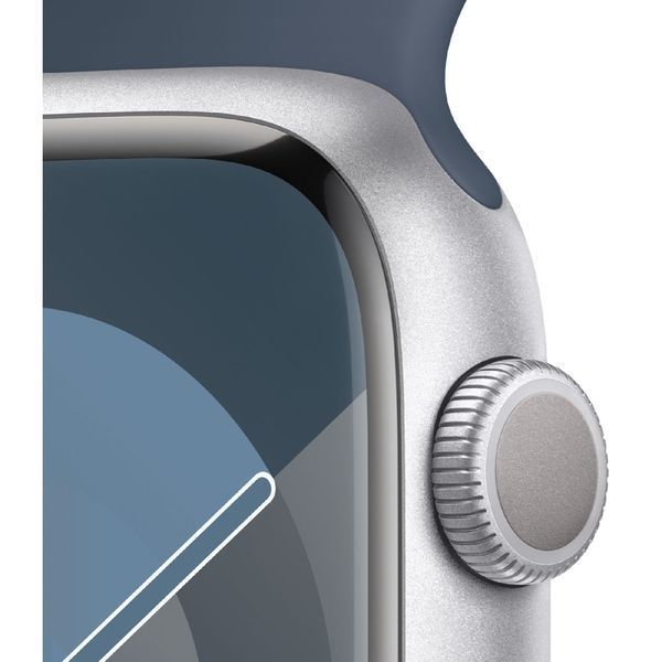 Смарт часы Apple Watch 9 Series 45mm Silver Aluminium with Storm Blue Sport Band M/L (MR9E3) 62007 фото