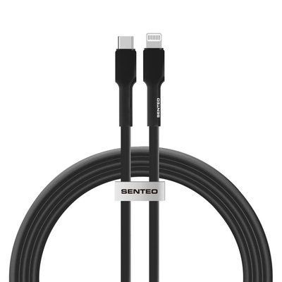 Кабель передачи данных Senteo SL-03 Soft Silicone USB-C до Lightning 1000mm Black 64898 фото
