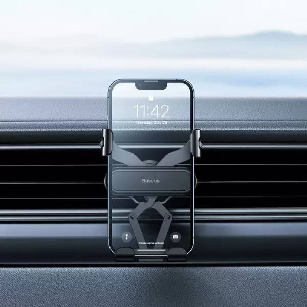 Автотримач Baseus Stable Gravitational Car Mount Lite (Air Outlet Version) (SUWX010001) чорний 07307 фото