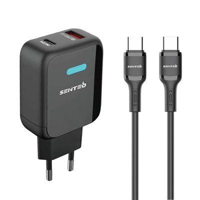 Сетевое зарядное устройство Senteo Z-03 20W Turbo Fast (кабель Type-C) черный 55056 фото