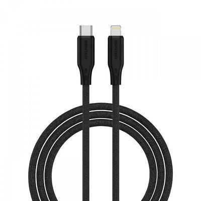 Кабель передачи данных Senteo SL-04 Embossed Transparent Silicone Cable Type-C до Lightning 30W 1000mm Black 65482 фото