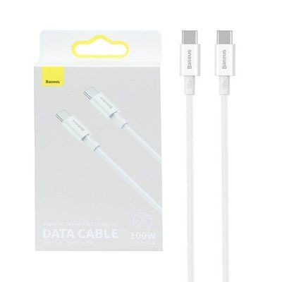 Кабель передачі даних Baseus (CATYS-B) Type-C to Type-C 100W 1000mm white 27557 фото