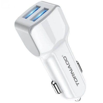 Авто. Зарядное устройство Tornado TD-L22 2USB 5V/2.4A біле 42560 фото