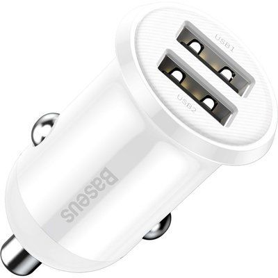 Авто. зарядний пристрій Baseus (CCALLP-02) Grain Pro 4.8A 2USB (white) 67680 фото