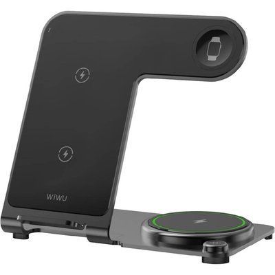 Безпроводное зарядное устройство WiWU (Wi-W005) 15W 3 in 1 Folding Wireless Charger 60365 фото