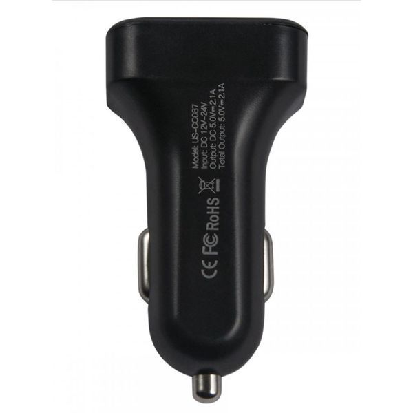 Авто. зарядное устройство Usams C13 2.1A (2USB-A) black 67686 фото