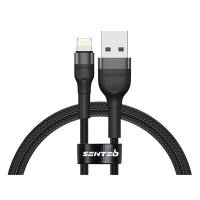 Кабель передачи данных Senteo ST-01 Montes series 2.4A USB-A до apple lightning 1000mm Black 61114 фото
