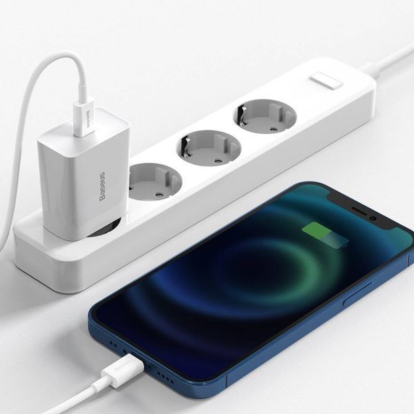 Сетевое зарядное устройство Baseus Speed Mini Quick Charger 1C PD3.0 20W Type-C 3A (CCFS-SN02) білий 50363 фото