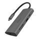 Адаптер WIWU Alpha 831HRT 3*USB, HDMI 4K, RJ45, Type c, SD, micro SD, Led Gray 53806 фото 1