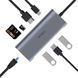 Адаптер WIWU Alpha 831HRT 3*USB, HDMI 4K, RJ45, Type c, SD, micro SD, Led Gray 53806 фото 4